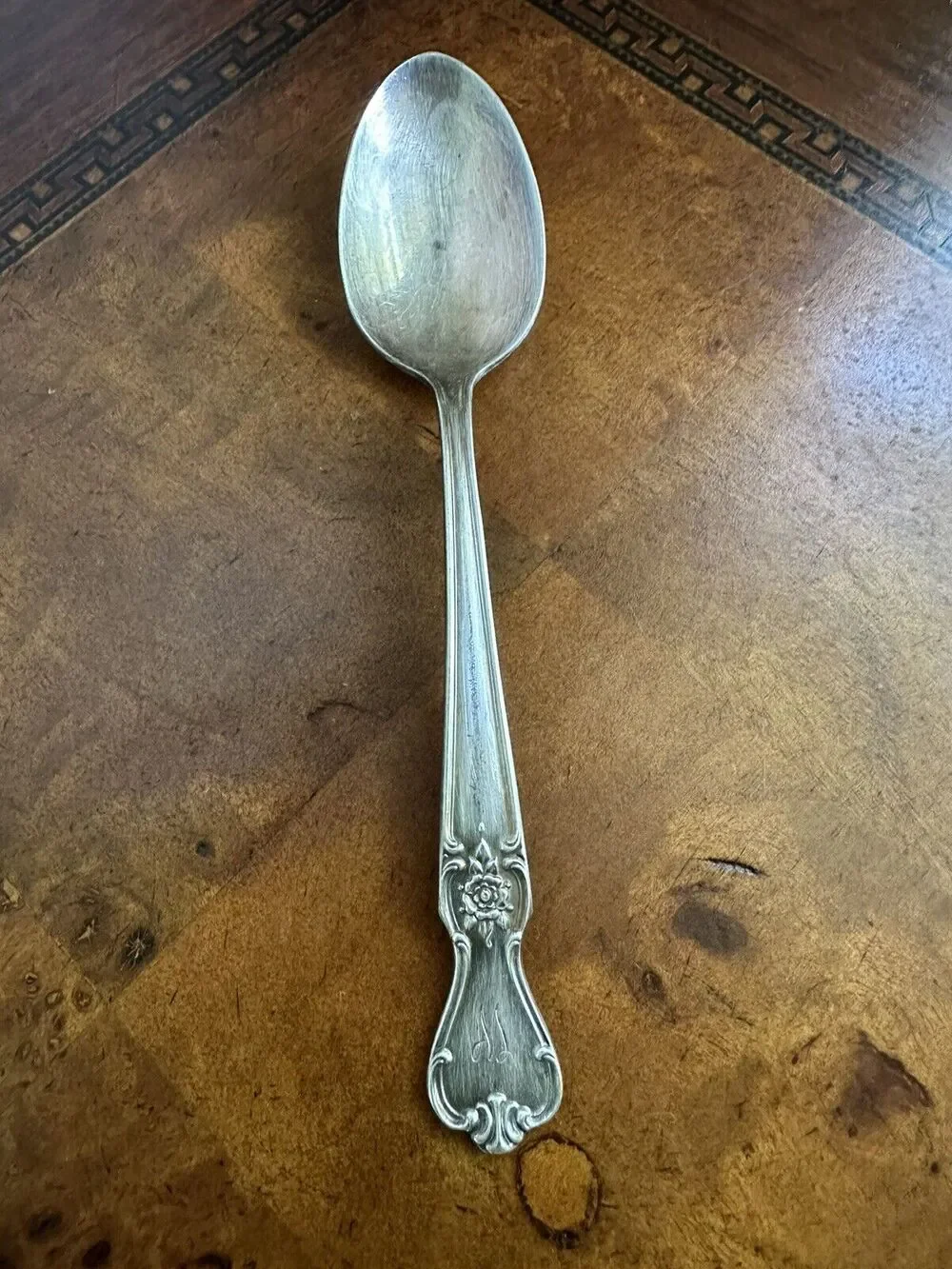 Silver Plate Teaspoon By Old Company Plate 1950, Signature Pattern Rose Monogram